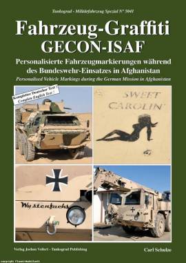 5041 Bundeswehr Fahrzeug-Graffiti GECON-ISAF in Afghanistan , Tankograd, NEU  - Bild vergrern 