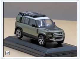 !A ND110003 New Land Rover Defender 110, met.-grn,Dach weiss,2021,Oxford 1:76, NEU 10/2023 - Bild vergrern 