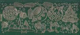 Zier-Sticker-Bogen-Weihnachtsmotive-gr�n/gold-W 0190grg - Bild vergr��ern 