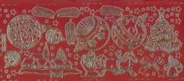 Zier-Sticker-Bogen-Weihnachtsmotive-rot/gold-W 0190rg - Bild vergr��ern 