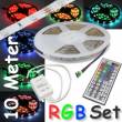 10 Meter RGB Komplett-SET inkl. Controller Fernbedienung & Netzteil / SMD Led Leiste flexibel Strip