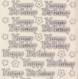 Zier-Sticker-Bogen-Happy Birthday-transparent/silber-344trs