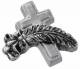 Kreuz mit Feder-silber/schwarz-HobbyFun-CREApop-Tisch/Kartendeko-3cm hoch-178