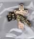 Kreuz mit Feder-gold/schwarz-HobbyFun-CREApop-Tisch/Kartendeko-3cm hoch-179