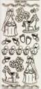 Zier-sticker-Bogen-niedliche Baby-Motive-transparent/gold-6401trg