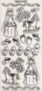Zier-sticker-Bogen-niedliche Baby-Motive-transparent/silber-6401trs