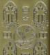 Zier-Sticker-Bogen-christliche Motive-�hren,Bibel,Fenster-gold-9925g