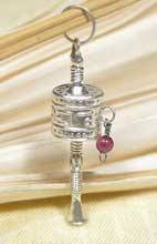 ANHÄNGER GEBETSMÜHLE - TIBET MANTRA - SILBER - NEPAL