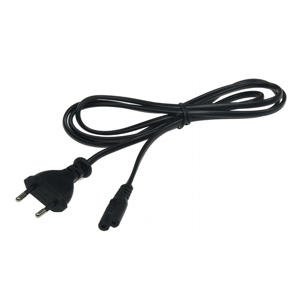 0,5m Netzkabel schwarz Eurostecker / Doppelnutstecker 2,5A/250V / 0,75 mm²
