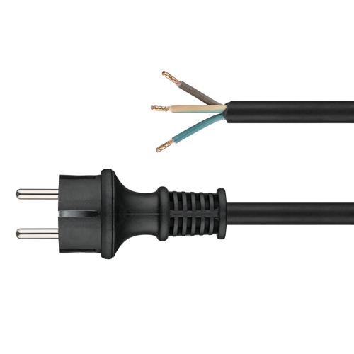 0,5m Anschlussleitung mit Schutzkontakt-Stecker 3G1,5mm² H07RN-F Elektro-Kabel 230V IP44 Auen