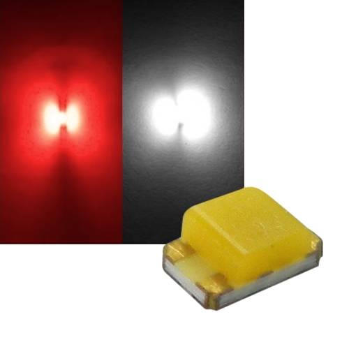 SMD Leds 0805 rot-weiß DUO Color Bicolor Typ S0805SRNWY