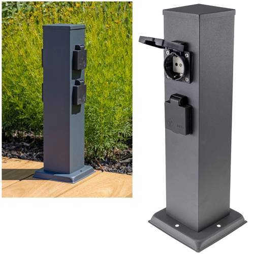 www.LedStore.de 4fach Garten SteckdosenSäule...
