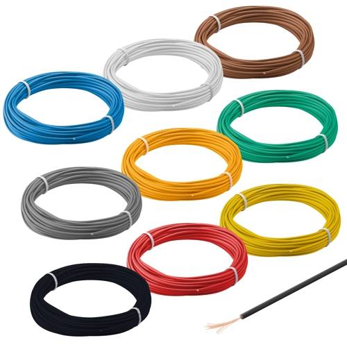 10 Rings Of Flexible Copper Strand Wire - 0.14 Mm², 0.224/m, 10 Meters Each