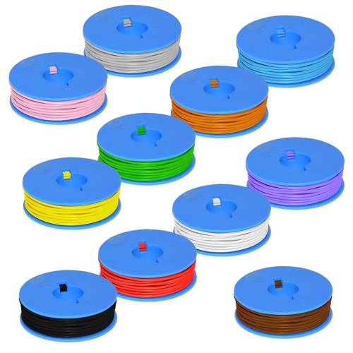 Xenterio Schaltdraht-Sortiment – 10 Spulen Je 25 M, 0,5 Mm Cu Verzinnt, 10 Farben, Deutsch