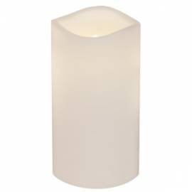 LED Leucht-Kerze -Outdoor WEI�- 15x7,5cm f�r Au�en mit Timer / Kunststoff - Bild vergr��ern 