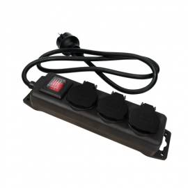 3-fach Outdoor Steckdosenleiste mit Schalter 1,5m Kabel 230V 16A IP44 Steckerleiste - Bild vergr��ern 