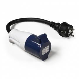 0,20m Adapter-Kabel CEE Kupplung 3polig 16A auf 230V Stecker IP44 fr Caravan Camping Boot Wohnmobil - Bild vergrern 