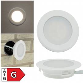  Led Wandeinbauleuchte -LEBL-28- neutralwei wei  74mm 230V 2W 150lm IP44 Einbau UP Schalterdose - Bild vergrern 