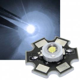 HighPower Led 1 Watt kaltwei auf Star Platine 7000~8000K 65~75lm 3,1-3,3V 350mA - Bild vergrern 