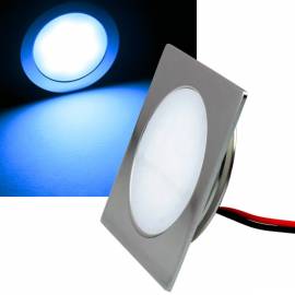 Led Bodeneinbauleuchte -EBL Slim ECKIG BL- blau 55x55mm Alu matt 12V 0,5W IP67 trittfest - Bild vergr��ern 