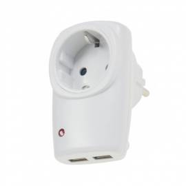 Zwischenstecker 2x USB 5V 2,1A Lade-Buchse / Steckdose mit USB Adapter Ladeger�t universal - Bild vergr��ern 