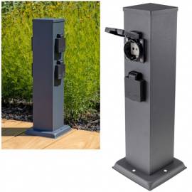   4-fach Garten Steckdosen-S�ule -Turm-CT- anthrazit IP44 Au�en-Steckdose Energieverteiler Outdoor - Bild vergr��ern 