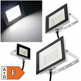 LED Fluter -CTF-SLW- wei� 230V 10-100W Hof Garten Au�en-Flutlicht-Strahler flach IP44 - Bild vergr��ern 