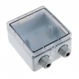 Aufputz Geh�use IP54 mit Schutzkappe Au�en 110x105x57mm, Innen 80x90x47mm 2 Kabeleinf�hrungen - Bild vergr��ern 