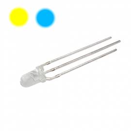 10 St�ck DUO Leds 3mm GELB / BLAU 3 Pin Led Bi Color L033YBC - Bild vergr��ern 