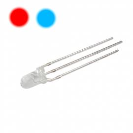 10 St�ck DUO Leds 3mm ROT / BLAU _ 3 Pin Led Bi Color - Bild vergr��ern 