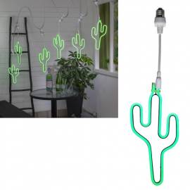 Led Kaktus-Neonleuchte f�r SYSTEM PARTYLIGHT E27-Anschluss wei�es Kabel Lichterkette - Bild vergr��ern 