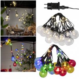 LED Party Lichterkette -Bolla- 20 Kugeln + Lichtpunkte im Kabel 230V-Netzteil f�r Au�en - Bild vergr��ern 