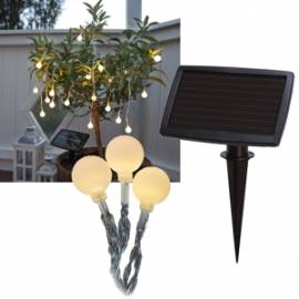 Solar LED Lichterkette -Balls White- warmwei� mit 20 Kugeln ca. 6,75m / Winter tauglich - Bild vergr��ern 