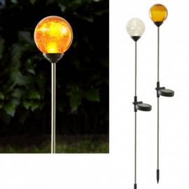 Solar Gartenstecker Kugel -ROMA- 68x8cm mit Bruchglas-Kugel Solarleuchte - Bild vergr��ern 