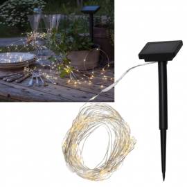 Solar Micro Drahtlichterkette DEW DROP 200 micro LEDs warmwei� ca. 20 Meter - Bild vergr��ern 