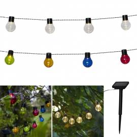 Solar Led Party Lichterkette mit 10 Gl�hbirnen -PARTAJ- 3,8m klar oder bunt - Bild vergr��ern 