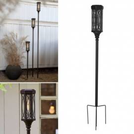 gro�e LED Solar Standleuchte -FOLKE- Aluminium + Glas H�he 79-180cm Wegleuchte XL - Bild vergr��ern 