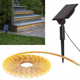 5m SOLAR Led Stripe warmwei� 300x 2835 SMD IP44 Strip Streifen Lichtband outdoor - Bild vergr��ern 