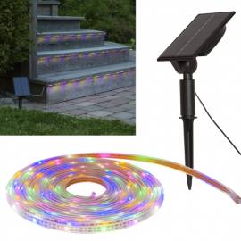 5m SOLAR Led Stripe mehrfarbig 150x 2835 SMD IP44 Strip Streifen Lichtband outdoor - Bild vergr��ern 