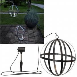 Solar Led Metall Kugel-Leuchte ASTRI als Stand o. H�ngeleuchte Laterne Au�en - Bild vergr��ern 