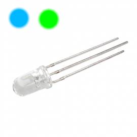 10 St�ck DUO Leds 5mm BLAU / GR�N _ 3 Pin Led Bi Color - Bild vergr��ern 