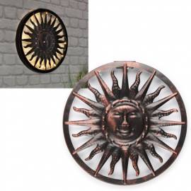 LED Solar Deko Wandleuchte Sonne ca. �40cm Wandbild Metall f�r Garten Haus - Bild vergr��ern 