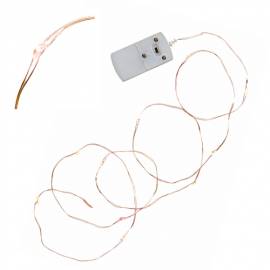 MICRO Led Lichterkette STRING Tropfen Draht kupfer-farben 12 SMDs batteriebetrieben - Bild vergr��ern 