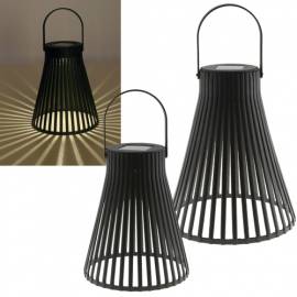 Solar Laterne -STRIPES- schwarz Tisch & Hngeleuchte fr Auen - Bild vergrern 