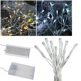 Led Lichterkette 10/20/30/50 Leds mit TIMER batterie-betrieben Innen, Led-Abstand 15cm - Bild vergrern 