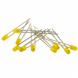 10 St�ck gelbe diffuse Leds 3mm S067, mit gelbem Geh�use, Leuchtdioden gelb Kemo - Bild vergr��ern 