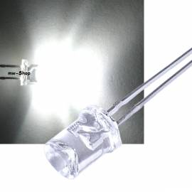 5mm Led concave wei� 1500mcd 180� ~6000K 3,0-3,4V 20mA rundstrahlend - Bild vergr��ern 