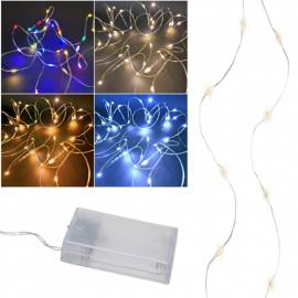 Micro Led Draht Lichterkette 20/40/60/100 SMDs mit TIMER batterie-betrieben Innen, Led-Abstand 5cm - Bild vergrern 