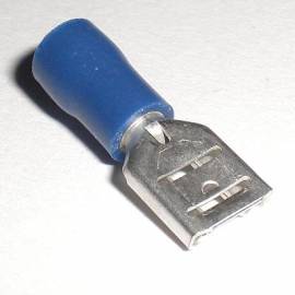 20 Flachsteckh�lsen 6,3x0,8mm BLAU f�r Kabel 1,5-2,5mm� Kabelschuhe - Bild vergr��ern 