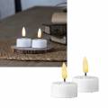 2er Set LED Teelichter 3D FLAMME 5x4cm flackernd mit TIMER weiß